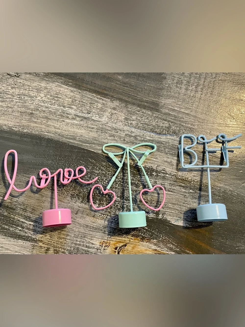 Target Bullseye’s Playground Metal Photo Holders | Love, Heart Cherries & BFF